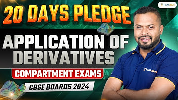CBSE Compartment Exam 2024 | Application Of Derivatives | Class 12 Maths | Rahul Dhakad Sir