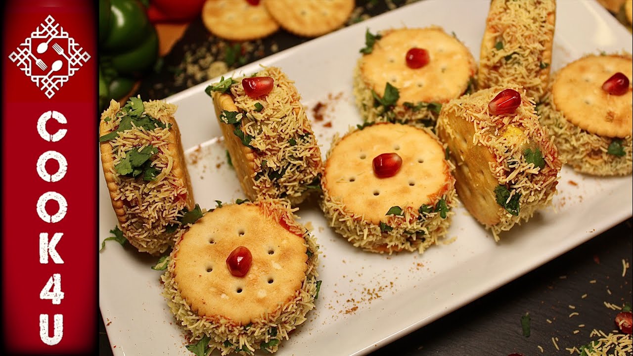 Monaco Sandwich Recipe Stuffed Monaco Biscuit Sev Puri Potato