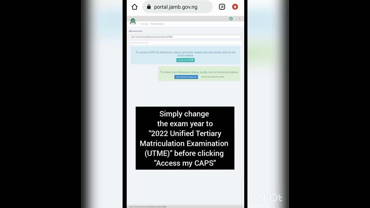 Seeing 2021 UTME details instead of 2022 UTME details on your JAMB CAPS? Do this.