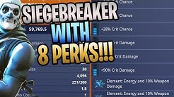 Double Energy 8 Perks Siegebreaker Fortnite Save The World - fortnite rare siegebreaker with 8 perks gameplay my rarest weapons duration 11 09