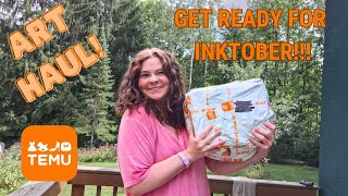 Get Ready for Inktober CHEAP with TEMU! Inktober Art Haul, Swatching, Speed Drawing!