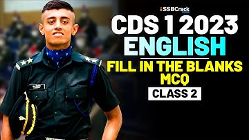 CDS 1 2023 Exam English 100 Days Crash Course - Fill in the Blanks - Class 2