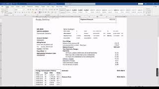Dominica Electricity Services Limited electricity utility bill template in Word and PDF format