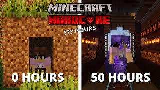 I survived 50 HOURS in Hardcore Minecraft