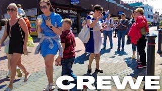 Walk in CREWE England Town Centre | Beautiful Spring Saturday