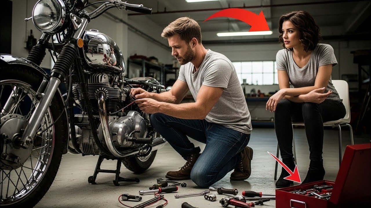 Alleinerziehender Vater repariert Motorrad – ahnt nicht: Fremde Milliardärin sucht Liebe!
