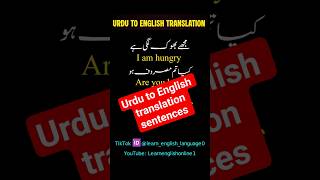 Urdu To English Translation Sentences 🇵🇰🇺🇲 #foryou #english #learnenglish #languagelearning