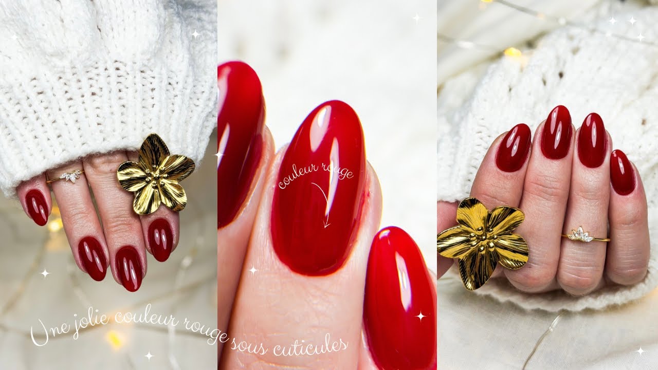 Une jolie couleur rouge sous cuticules 