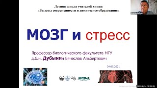 24/06/2021 Дубынин В.А. "Мозг и стресс". Лекция на Летней школе учителей химии в МГУ