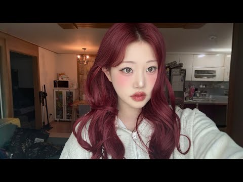 체리레드 염색+메이크업영상
