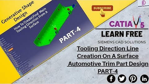 CATIA|HOW TO CREATE TOOLING DIRECTION FROM A SURFACE USING INERTIA|CENTER OF GRAVITY POINT|TRIMS|