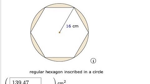 [Math]Find the exact area of the shaded region in square centimeters  16 cm regular hexagon inscrib