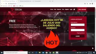 ¡¡HOT!! GANA TRON(TRX) CADA HORA GRATIS Y SIN INVERSIÓN SALIO HOY 30 DE JULIO 2020