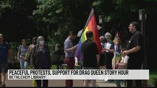 Peaceful protests, support for Drag Queen Story Hour at Bethlehem Library
