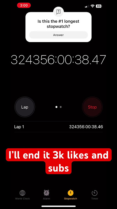 Longest stopwatch world record #shorts