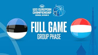 Estonia v Luxembourg | Full Basketball Game | FIBA U20 European Championship 2022