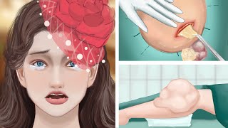 ASMR｜Treatment of abscesses in the legs of female dancers｜Comfortable animation｜농양 치료 애니메이션