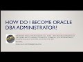 How to become oracle dba  oracle dba skills  dba standard resume