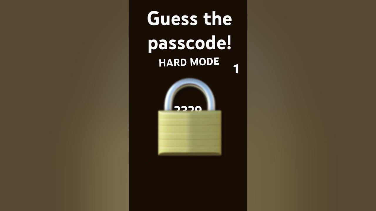 Guess the passcode pt. 1 - YouTube