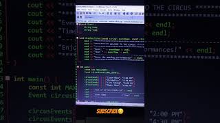 circus events IDE dev c++ #cppprogramming
