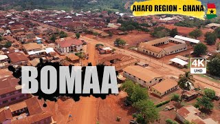 Bomaa Aerial view in the Tano North Ahafo Region Ghana 4K