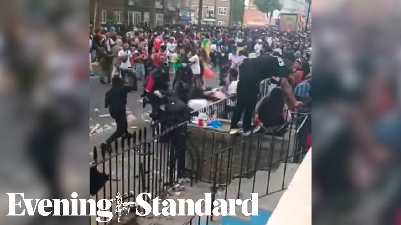 Footage shows woman being hit with gas canister at Notting Hill Carnival