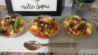 سلطة فواكه بدون سكر لكنها حلوة ومنعشة ?Salade de fruits