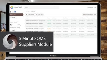 5 Minute QMS: Suppliers Module