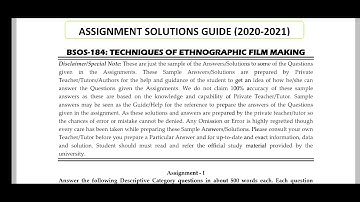 BSOS 184 SOLVED ASSIGNMENT / PDF Watsapp 6203869593 #ignou