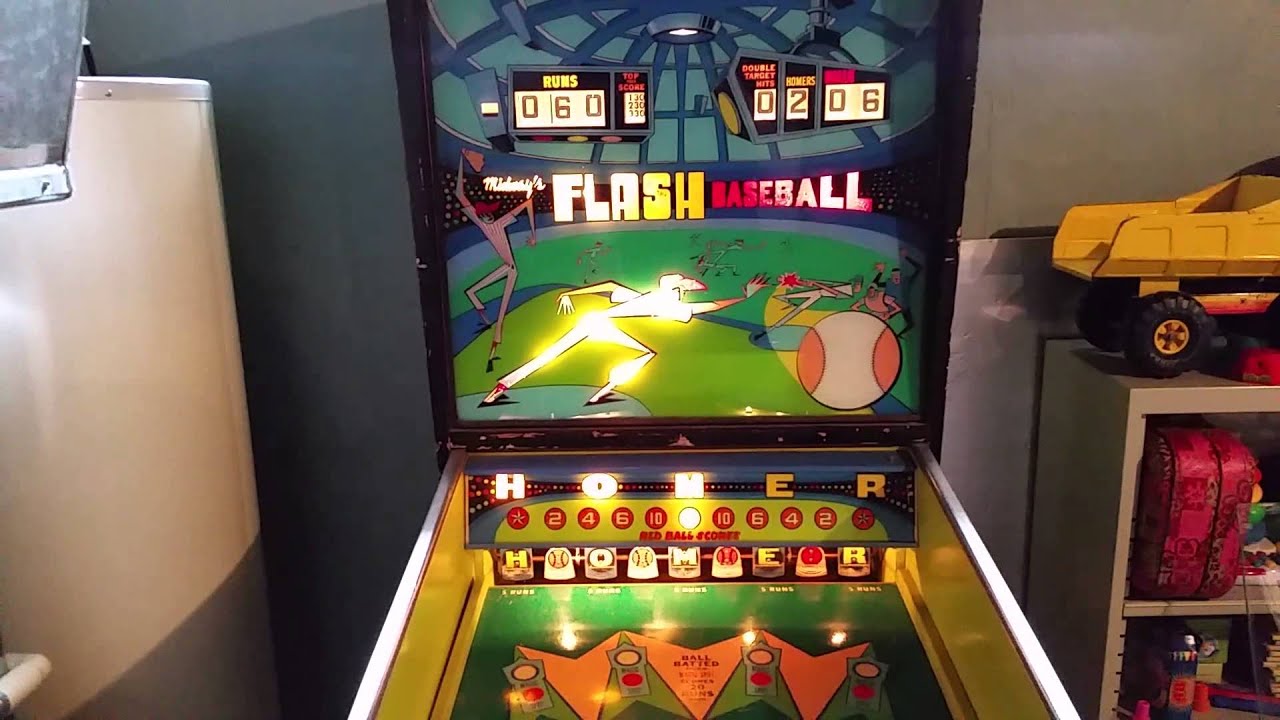 midway s flash baseball pinball machine 1972 game 3 youtube