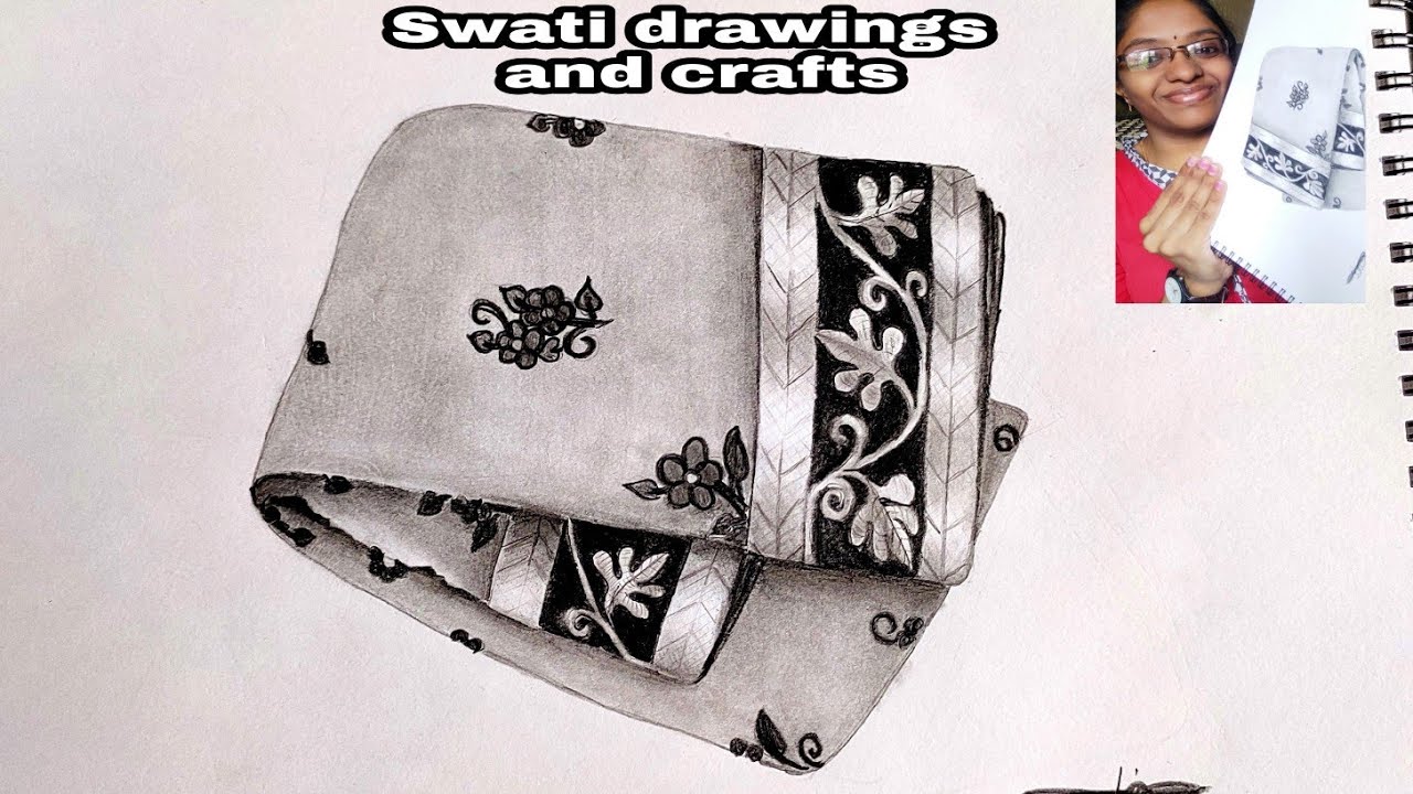 How to draw saree|saridrawing with pencil#pencilsketch #pencildrawing #