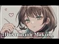 女の子の厚塗りイラストメイキング - cmmission/Skeb - SPEEDPAINT