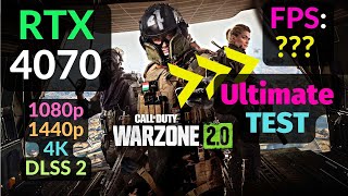 RTX 4070 TEST in CoD Warzone 2 / 1080p 1440p 4K / DLSS 2 ON vs OFF / Ultimate Benchmark