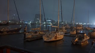 [4K Rain Walk] 비오는 아름다운 항구의 밤. 목포항 요트 선착장을 비맞으며 걸었습니다. Rainy night in the beautiful Port harbor