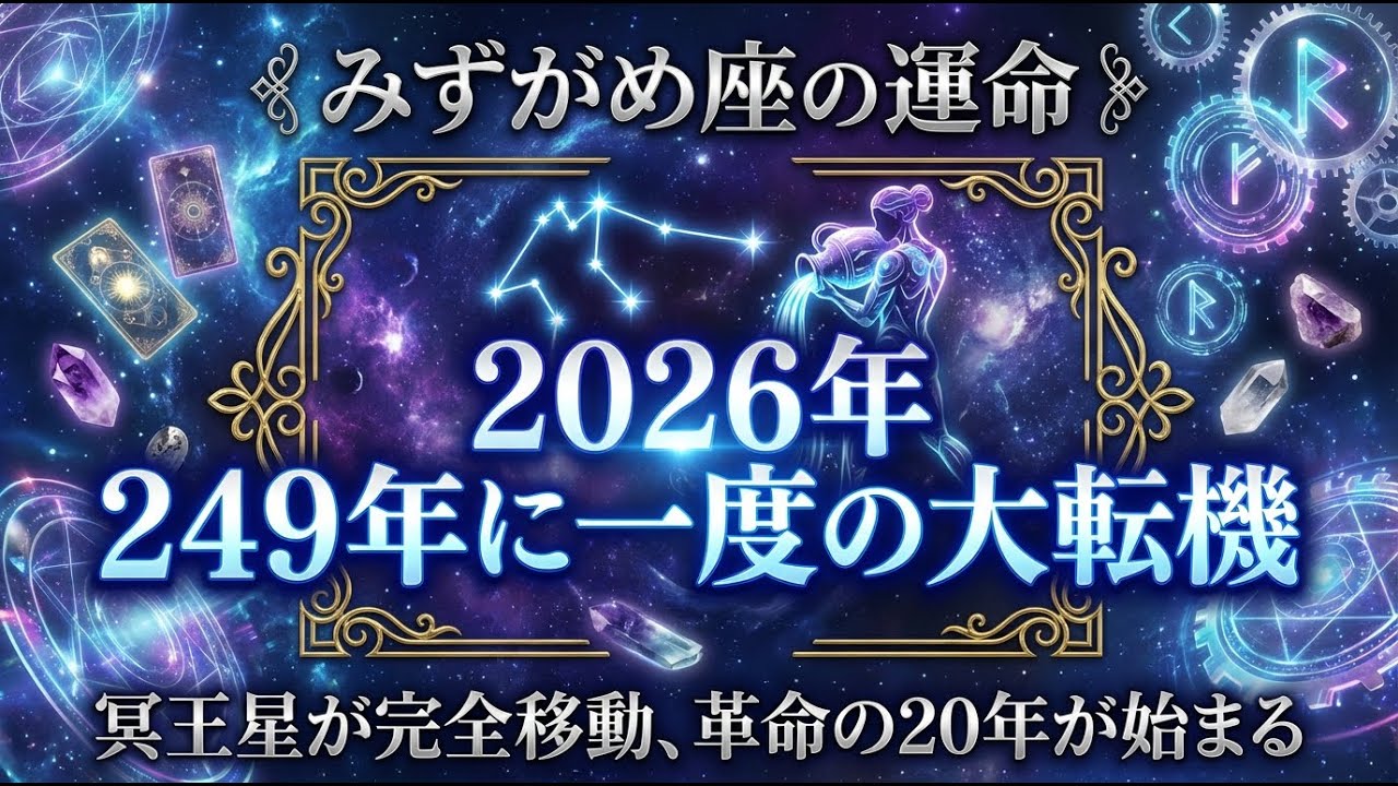【みずがめ座の人へ】時代を作る主役になる。2026年から始まる革命の20年｜249年に1度の運命【占い・運勢】