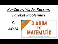 Kar-Zarar, Yüzde, Karışım, Hareket Problemleri - 2. Adım  - TYT  3 Adım Matematik Çözümleri