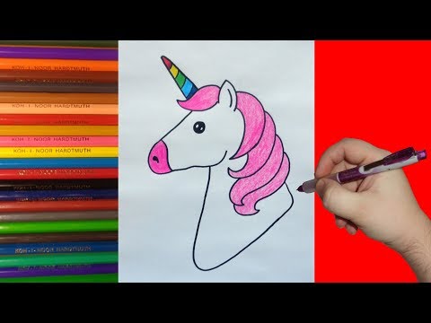 How to draw Rainbow Unicorn, Как нарисовать Единорога Радугу