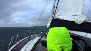 Atlantic Blue in 40 knots + winds on Sat 26th 2016 off the Aran Islands
