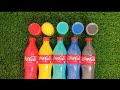 Satisfying Colorful Water Pouring Experiment with Coca-Cola Bottles #asmr #satisfying #waterpouring