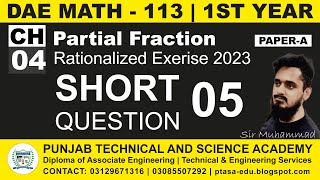 DAE Math 113 Chapter 4 Short Question 5 | Sir Muhammad