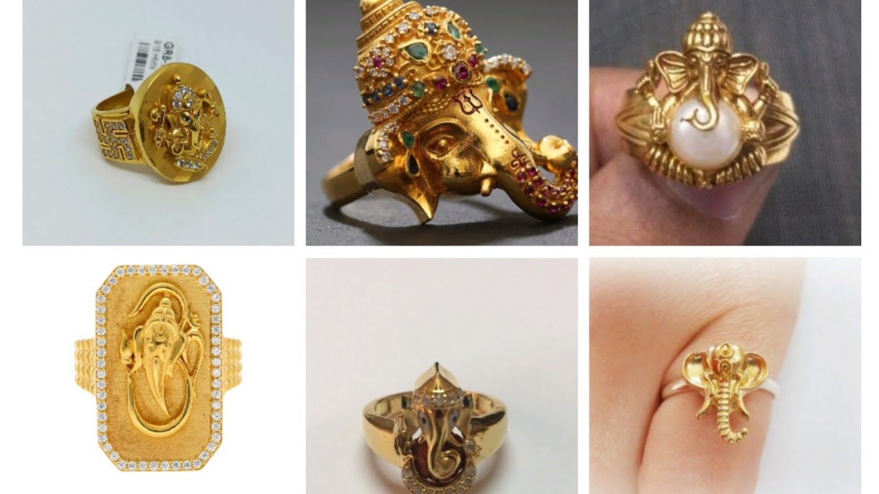 GANESHA GANESH JI GOD 22K YELLOW GOLD RING WITH STONE AND RHODIUM COLOR RING  59 | eBay