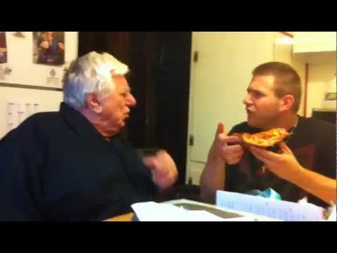 UNCENSORED SuperPop: TV remote fight! Crazy old Grandpa fighting with GRIMS TOY SHOW eating pizza