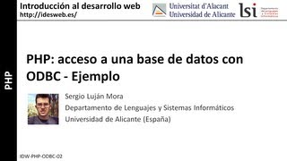 PHP: acceso a una base de datos con ODBC - Ejemplo