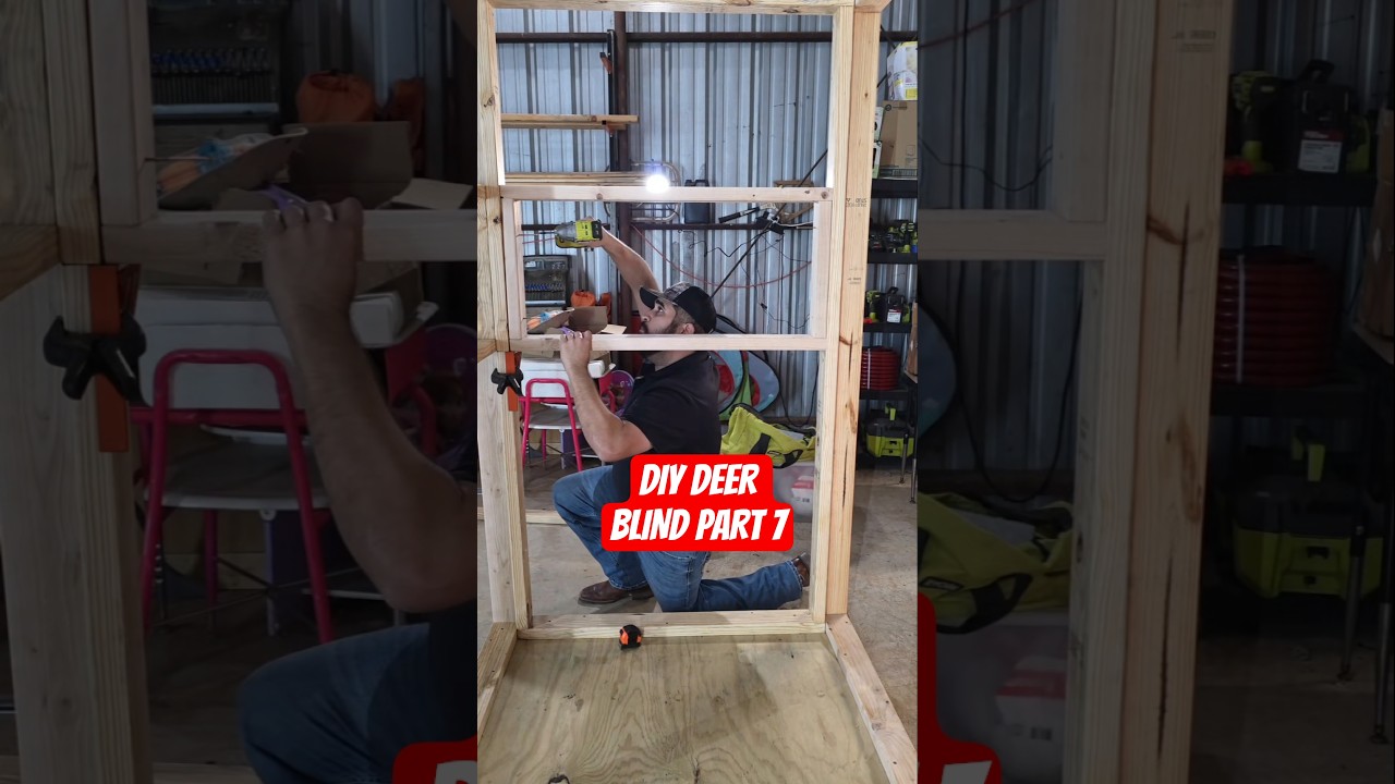 Pt 7 DIY Hunting Blind build!Window openings are done. DIYHuntingBlind 