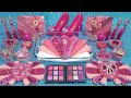 [Slime Mixing]💗 Hotpink With piping bags #019 Makeup, Eyeshadow, glitter and Random into slime