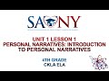 Understanding Personal Narratives