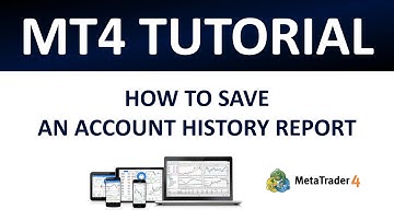 MT4 Tutorial | How To Save An Account History Report