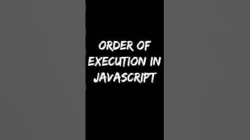 Order Of Execution In JavaScript | Javascript Interview Questions | Rethinkingui | #shorts