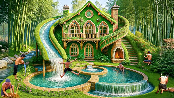 200 Days Building a Hidden Underground Swimming Pool with Water Slide Using Primitive Tools