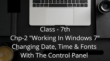 Class-7 Chp-2 "Working In Windows7"- How To Change Date,Time & Fonts From Control Panel.